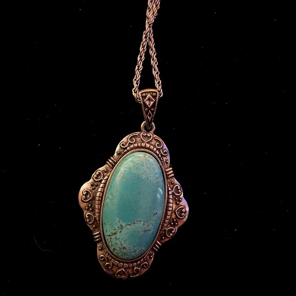 Vintage Silver turquoise necklace. May need cleaning - Picture 7 of 12